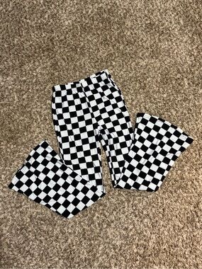 Kids Black & White Checkerboard Joggers